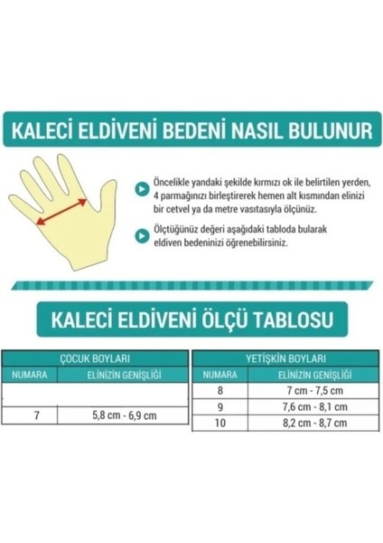 Finger Protected Plonjon Kemikli Bilek Bandajlı %40 Lateks Kaleci Eldiveni