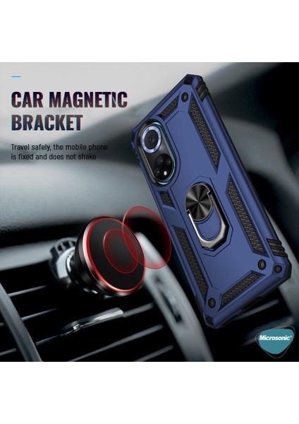 Huawei Nova 9 Se Kılıf Military Ring Holder Siyah
