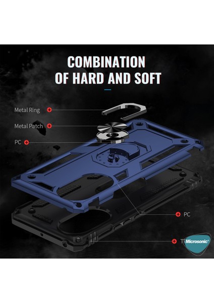 Huawei Nova 9 Se Kılıf Military Ring Holder Kırmızı