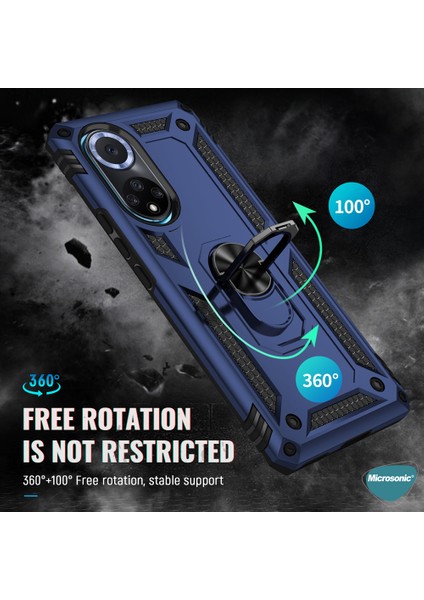 Huawei Nova 9 Se Kılıf Military Ring Holder Kırmızı