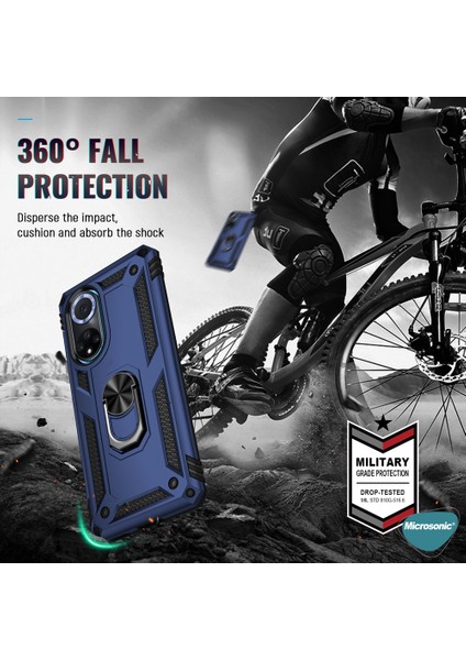 Huawei Nova 9 Se Kılıf Military Ring Holder Kırmızı