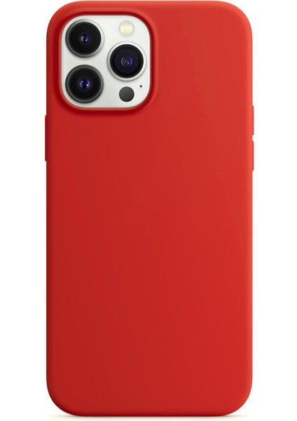 Apple iPhone 14 Pro Max Kılıf Liquid Lansman Silikon Kırmızı