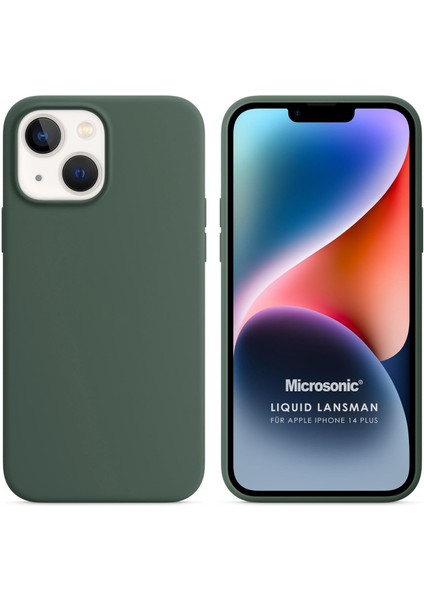 Apple iPhone 14 Plus Kılıf Liquid Lansman Silikon Yeşil