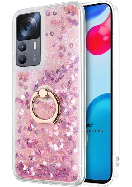 Xiaomi Mi 12T Kılıf Glitter Liquid Holder Pembe