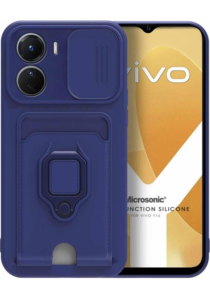 Vivo Y16 Kılıf Multifunction Silicone Lacivert