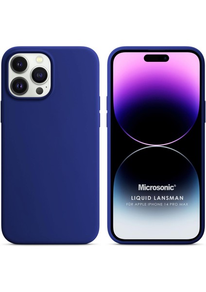 Apple iPhone 14 Pro Max Kılıf Liquid Lansman Silikon Lacivert