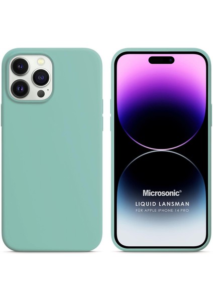 Apple iPhone 14 Pro Kılıf Liquid Lansman Silikon Su Yeşili