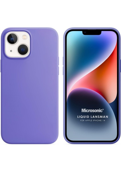 Apple iPhone 14 Kılıf Liquid Lansman Silikon Lila