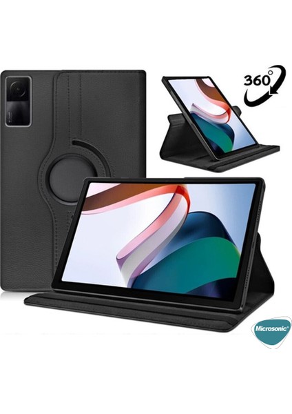 Xiaomi Redmi Pad Kılıf 360 Dönerli Stand Deri Kırmızı