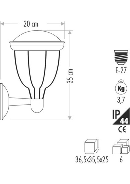 Torino Bahçe Armatürü (Aplik)(E27) fiyatları