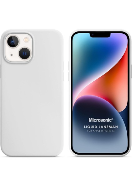 Apple iPhone 14 Kılıf Liquid Lansman Silikon Beyaz