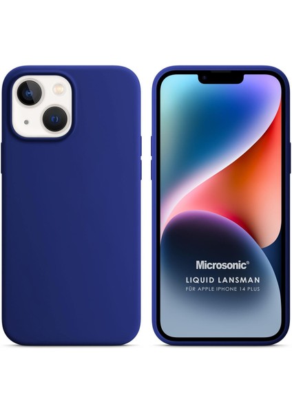Apple iPhone 14 Plus Kılıf Liquid Lansman Silikon Lacivert
