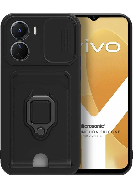 Vivo Y16 Kılıf Multifunction Silicone Siyah