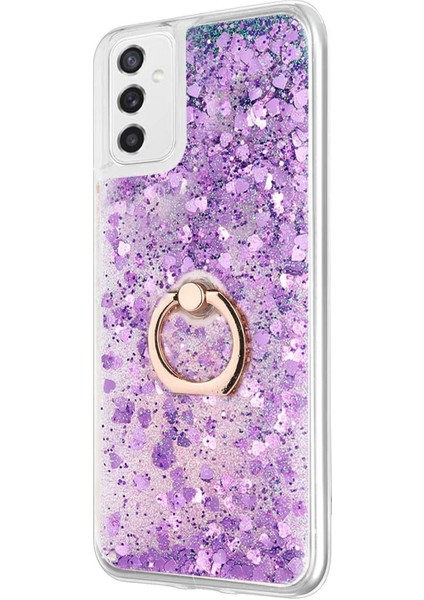 Samsung Galaxy M52 Kılıf Glitter Liquid Holder Mor