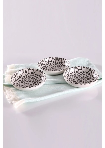 Black White 13CM Kahvaltılık/çerezlik 3ADET BUKETİN-EVİ-436