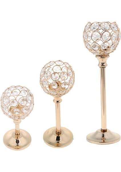 3 Yükseklik Altın Kristal Goblet Çay Işık Şam Tutucu Sevgililer (Yurt Dışından)