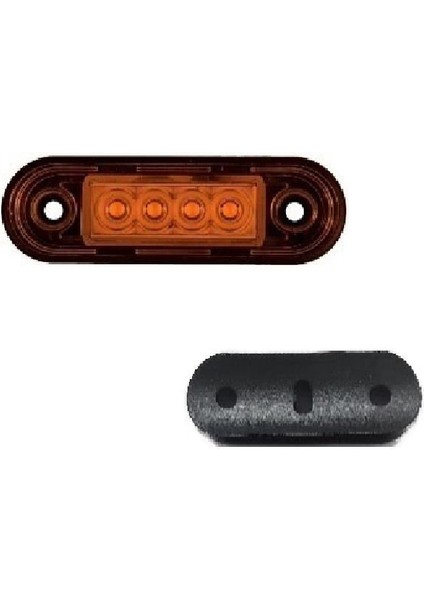 Formplas Parmak Lamba Lastikli (Krom Boru Tipi) 4 Led'li 83MM 12V-24V Sarı