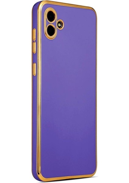 Galaxy A04 Kılıf Kamera Korumalı Altın Kenar Tasarım Silikon