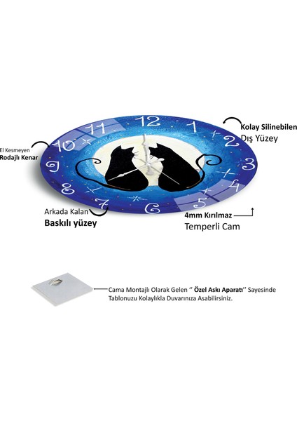 Kedi Cam Saat - 40 cm fırsatları