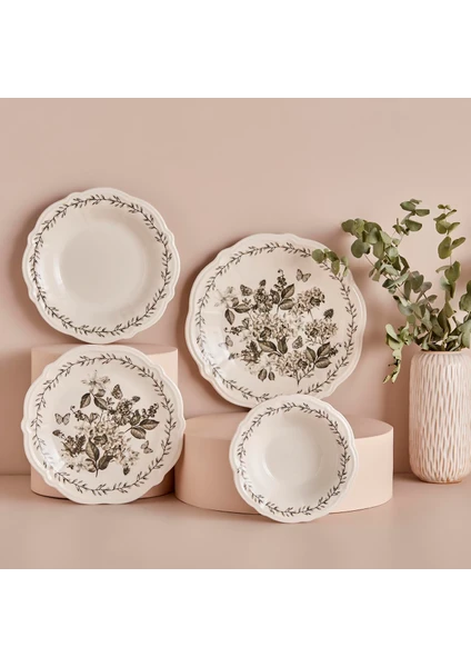 Bella Maison Isabella Stoneware 24 Parça 6 Kişilik Yemek Takımı Yeşil