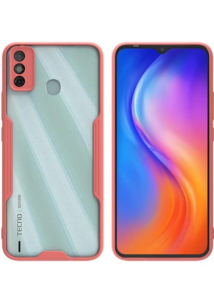 Tecno Spark 6 Go Kılıf Ince Korumalı Pastel Silikon Mat Şeffaf Pembe