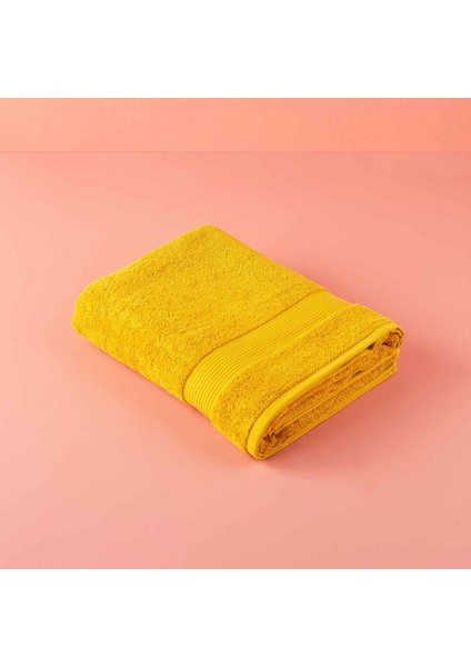 %100 Pamuk Premium Banyo Havlusu Hardal (90x150 cm)
