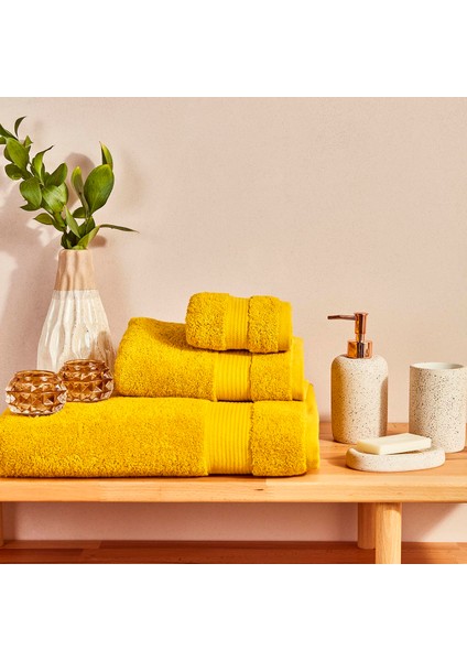 %100 Pamuk Premium Banyo Havlusu Hardal (90x150 cm)