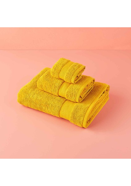%100 Pamuk Premium Banyo Havlusu Hardal (90x150 cm)