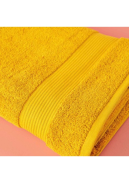 %100 Pamuk Premium Banyo Havlusu Hardal (90x150 cm)