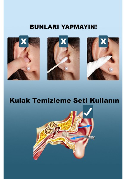 Kulak Temizleyici Çelik Paslanmaz 6'lı Set