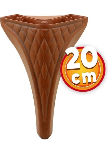 Lüks Mobilya Kanepe Sehpa Tv Ünitesi Koltuk Puf Ayağı 20 cm Kahverengi Baza Ayak