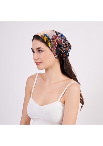 %100 Ipek Fular Bandana | Gustav Klimt Lady With Fan