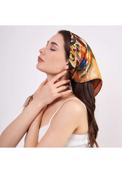 %100 Ipek Fular Bandana | Kandinsky Composition Vıı