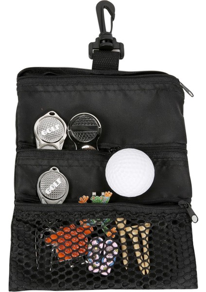 Toka Depolama Çantası Golf Malzemeleri ile Fermuar ile Küçük Golf Top Çanta Siyah (Yurt Dışından) fiyatları