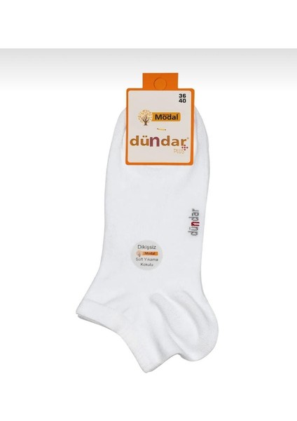 Unisex 12"li Beyaz Modal Plus Patik Çorap 4506