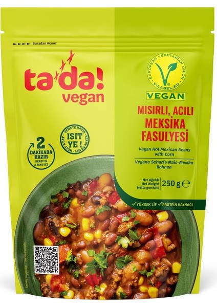 Vegan Mısırlı Acılı Meksika Fasulyesi 250 G