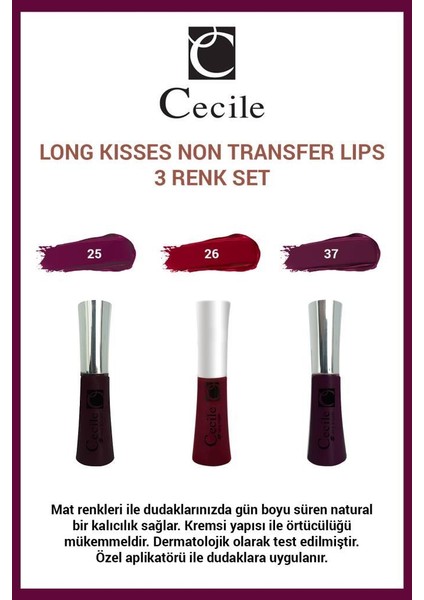 Cecile long Kisses Lip Gloss Göz Alıcı Dudaklar 25-26-37