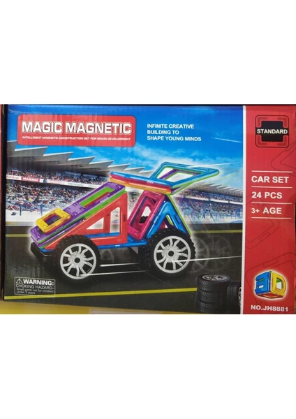 LRS Store Magical Magnet 24 Parça Oyun Seti Arabalı Mıknatıslı 3D Puzzle