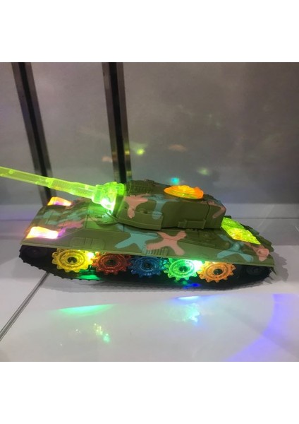 Sesli Işıklı Pilli Çard Dön Özel Model Tank