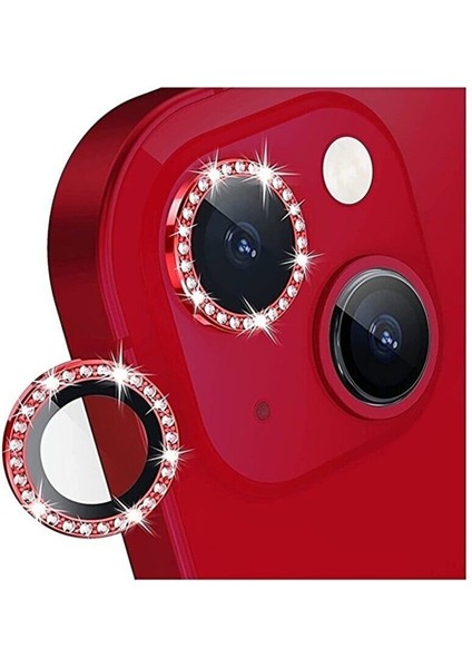 Iphone 14 ve 14 Plus Uyumlu Taşlı Kamera Lens Koruyucu