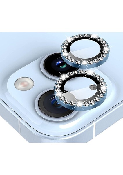 Iphone 14 ve 14 Plus Uyumlu Taşlı Kamera Lens Koruyucu