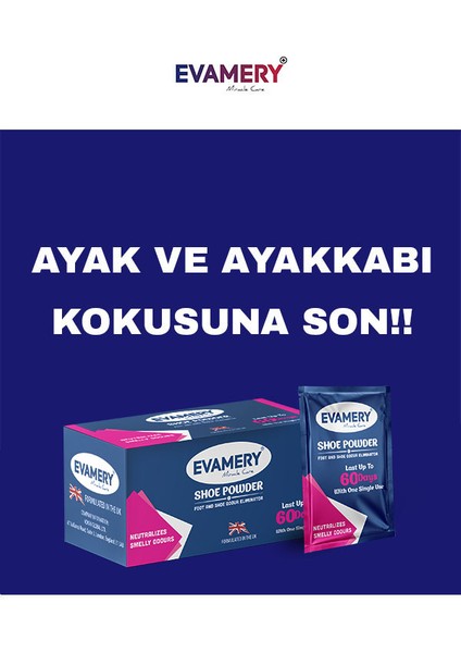 Ayakkabı - Ayak Kokusu Önleyici Toz - 1 Kutuda 10 Adet - Tek Kullanımda 60 Güne Kadar Etkili