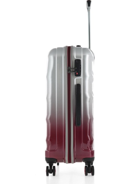 Gri-Bordo Ççs London 5226 Polikarbon Orta Boy Valiz