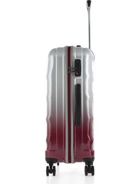 Gri-Bordo Ççs London 5226 Polikarbon Büyük Boy Valiz