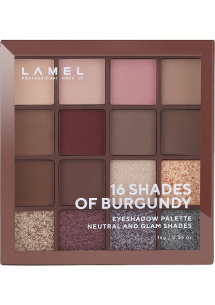 Lamel Professional Göz Farı Paleti 16 Shades Of Burgundy No 16-4