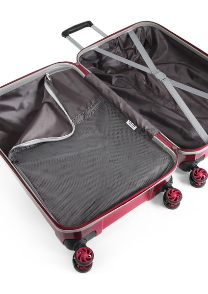 Gri-Bordo Ççs London 5226 Polikarbon Orta Boy Valiz