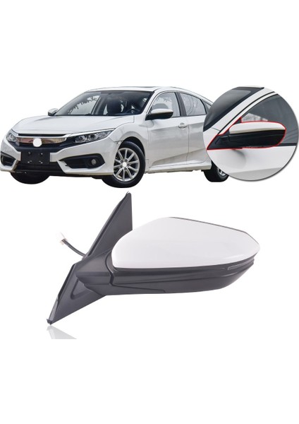 Honda Civic Sağ Dikiz Ayna Elek+Sinyal+Katlanabilir 2015-2021