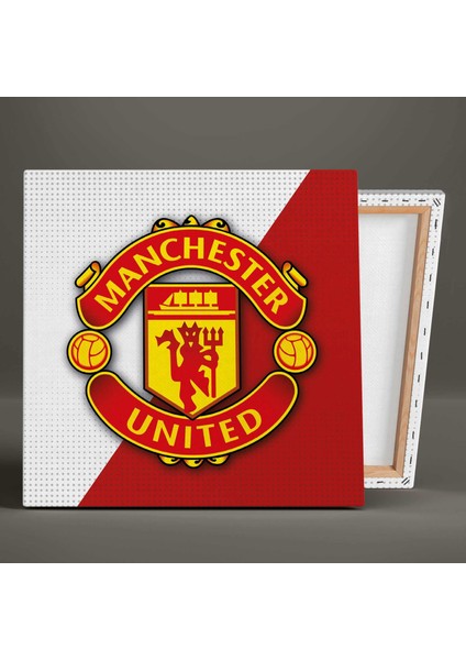 Manchester United Futbol Kulübü Logosu Kırmızı Şeytanlar Kanvas Tablo