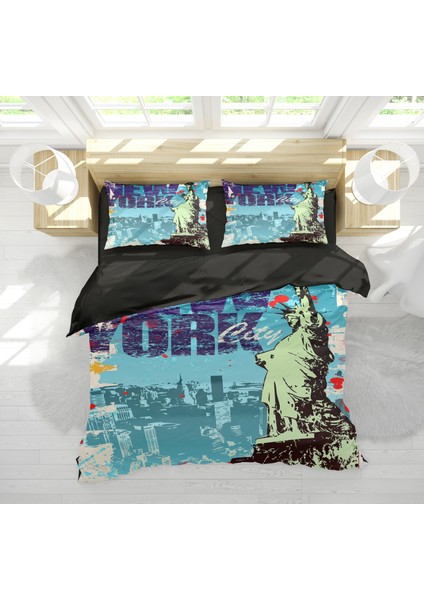 Erays Home New York City 3D Çift Kişilik Nevresim Takımı