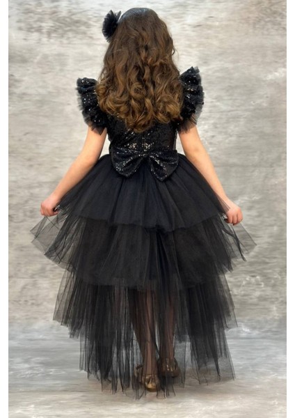 Tütülü Kuyruklu Pul Payet Kız Çocuk Elbisesi fiyatları